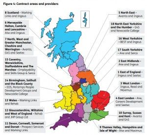 The current Work Programme approach divides the UK into regions.